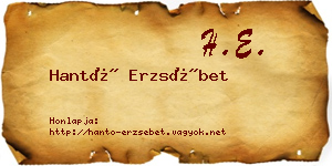 Hantó Erzsébet névjegykártya